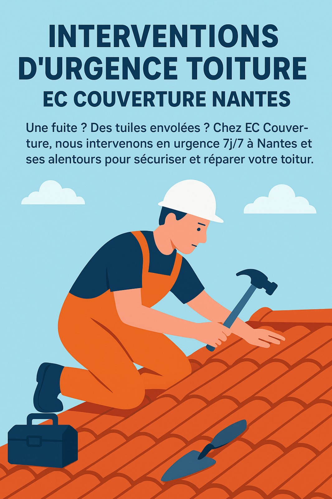 Couvreur à Nantes – Intervention d’urgence sur toiture après tempête ou coup de vent | EC Couverture