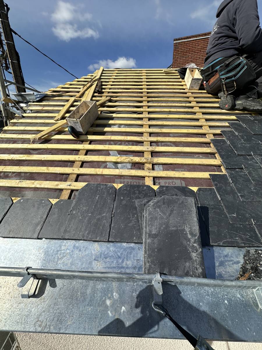 installation des ardoise 